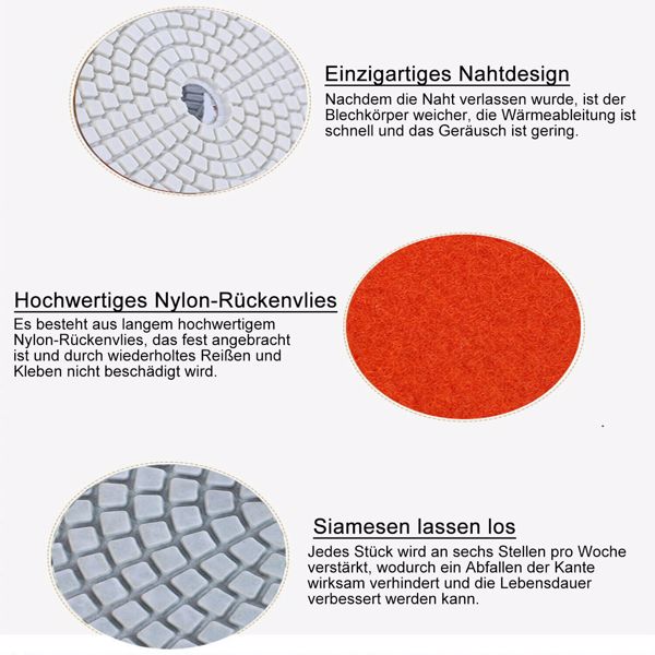 12stk Diamant Polierscheiben,Schleifpad, Polierpads Set, Für Marmor Granit Beton