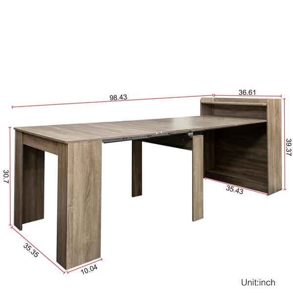 Modern Extendable Dining Table with Storage