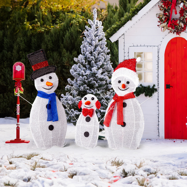 3pcs 30in-29in-17in Snowman Decoration