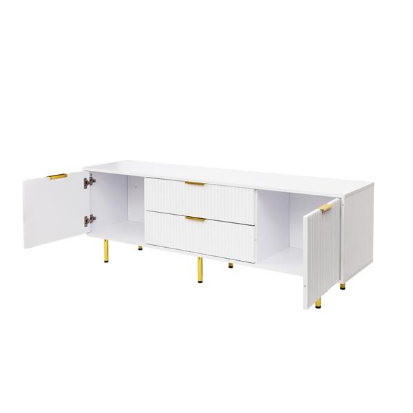 Modern warm white TV cabinet , for Living Room Bedroom