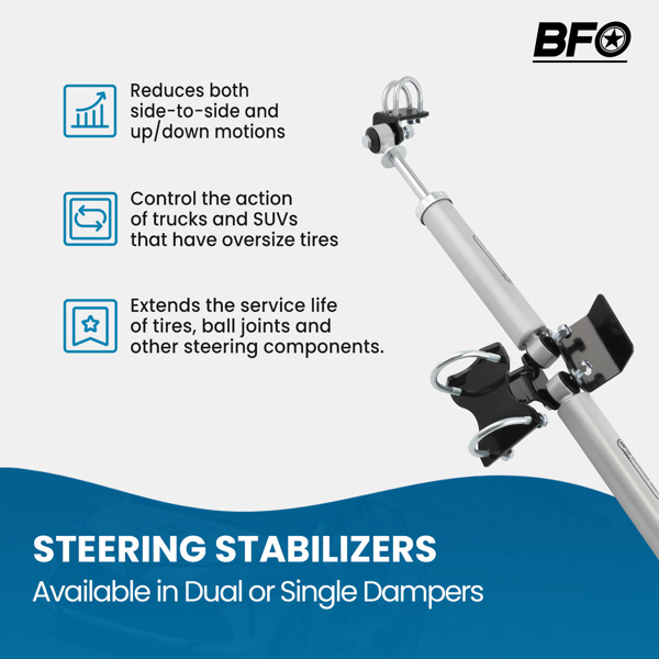 BFO Dual Steering Stabilizer for Jeep Wrangler JK JKU 2007-2018 2"+ Lift Kit 97144602