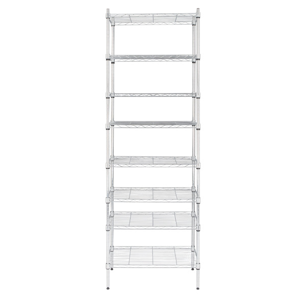 8-Tier Wire Shelving Unit Adjustable Steel Wire Rack Chrome