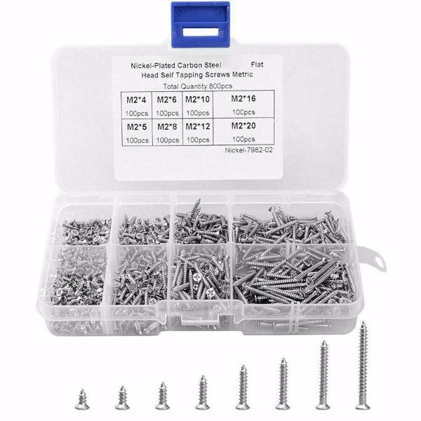 800 PCS Stainless Steel Wood Screw Assortment Self Tapping Small Metal Screws UK