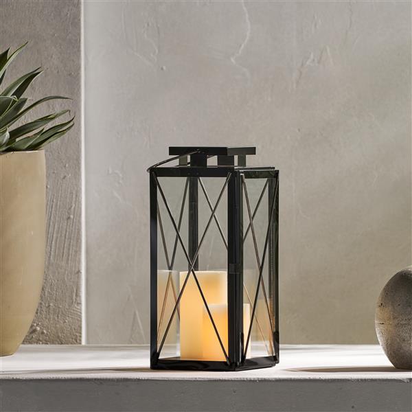 14"H STAINLESS STEEL LANTERN