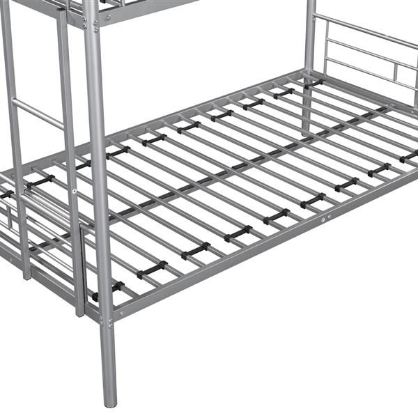 Metal Twin over Twin Bunk Bed/ Heavy-duty Sturdy Metal/ Noise Reduced Design/ Safety Guardrail/ 2 Side Ladders/ CPC Certified/ No Box Spring Needed