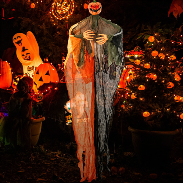 6 Feet Halloween Decoration Hanging Pumpkin Ghost Bendable Arms 