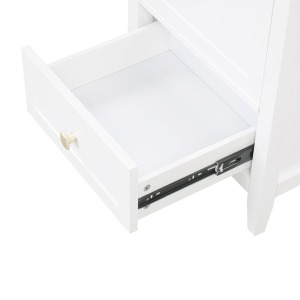 20" Bathroom Vanity with Sink, Bathroom Cabinet with Soft Closing Door, Storage Rack and A Drawer, White 