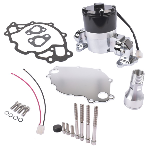 Electric Water Pump Kit Chrome for Small Block Ford 289 302 High Volume Flow