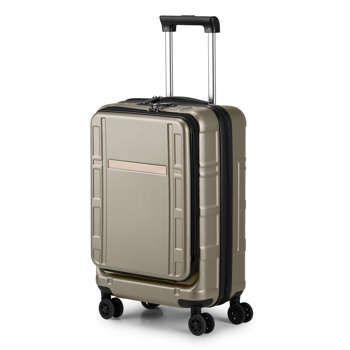 Carry on Luggage 22 X 14 X 9 Airline Approved, ABS+PC 20 Inch Luggage with Front Compartment, Double Spinner Wheels, TSA Lock，Khaki Color