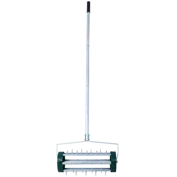 Lawn Aerator, Heavy Duty Rolling Lawn Aerator, Garden Yard Rotary Push Lawn Aeration with Steel Handle