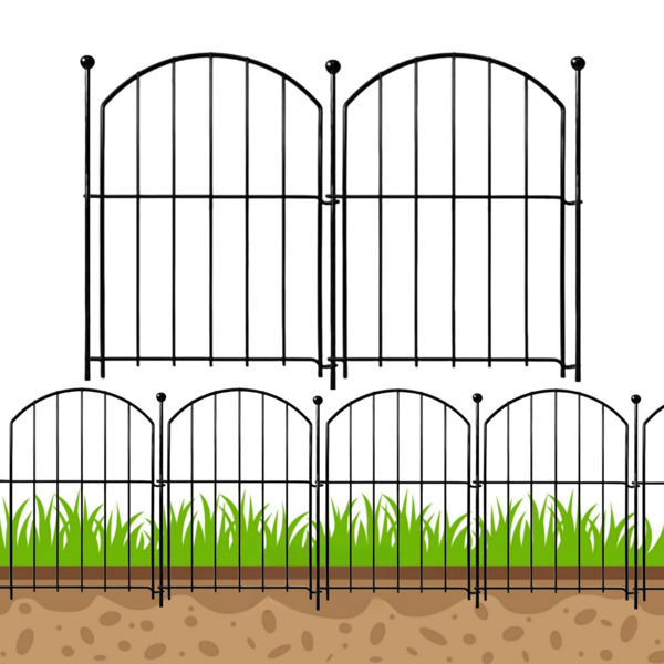 Decorative Garden Fence 10 Panels, 17 (H) x 13 inch (L) Rustproof Metal Wire Animal Barrier Fence for Rabbit Dog, Garden Fence Border for Yard & Patio Outdoor Landscape Decor