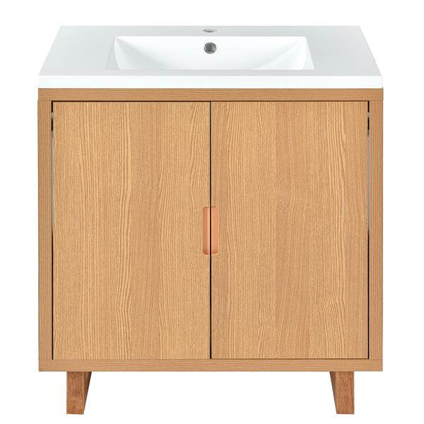 30" Bathroom vanity Set with Sink, Combo Cabinet, Bathroom Storage Cabinet, Solid Wood Frame