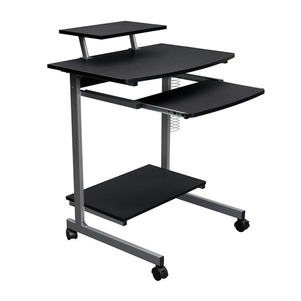 Compact Computer Cart With Storage, Graphite