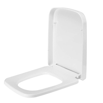 1pc white silent closed PP toilet lid, durable bathroom toilet lid, thickened design, easy to install household plastic seat ring