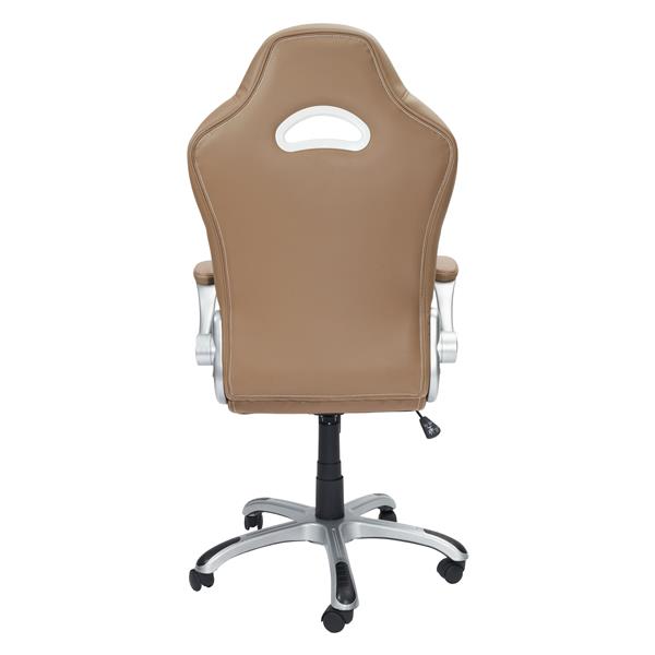 High Back Executive Sport Race Office Chair with Flip-Up Arms, Camel