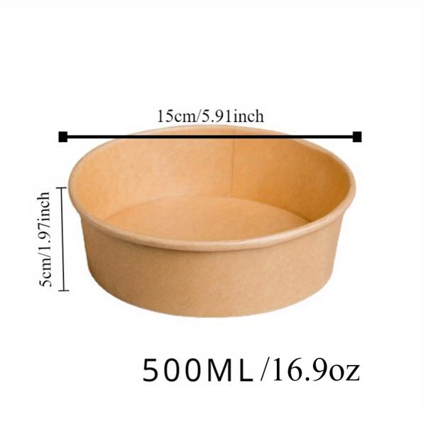 17 oz disposable bowl, 100 pieces, kraft paper bowl, circular paper food container, used for hot and cold food, soup, ice cream, and yogurt