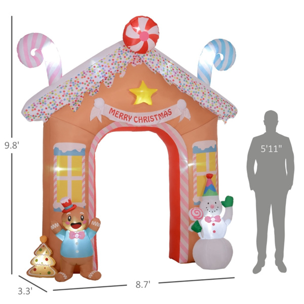 Christmas Inflatable Gingerbread House Archway 