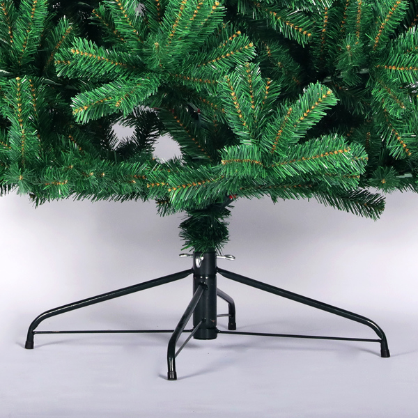 Artificial Christmas Tree Full Natural Spruce PVC Fir Tree 7.5ft Foldable Metal Stand Unlit Green 