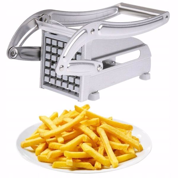 Pommesschneider - Pommes Frites Schnitzer aus Edelstahl- 2 Schneideeinsätzen DHL