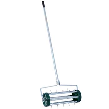 Lawn Aerator, Heavy Duty Rolling Lawn Aerator, Garden Yard Rotary Push Lawn Aeration with Steel Handle