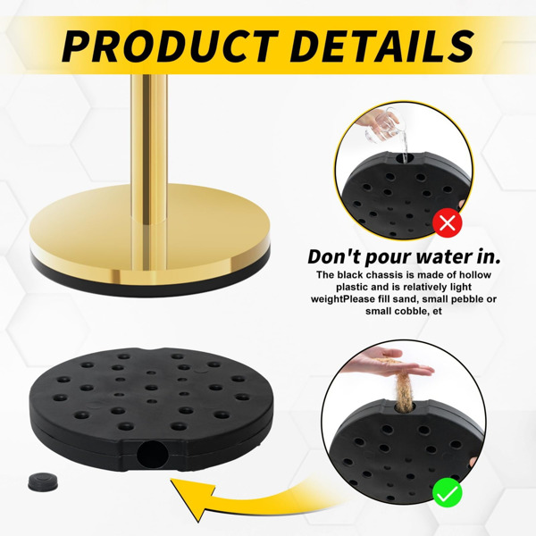 4根金色支柱，配3根5英尺红色天鹅绒绳，红色天鹅绒绳支柱设置人群控制屏障，支柱和天鹅绒绳红色地毯杆，用于派对用品（周末不发货，禁售亚马逊）-6