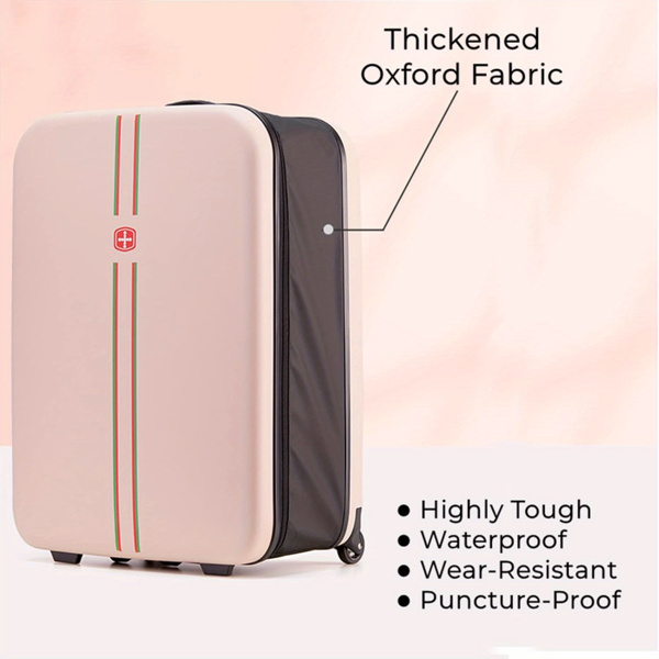 The New Folding Trolley Box, Travel Business Light Foldable Suitcase, Folding Portable Suitcase, Strong and Durable Suitcase, 24 Inch Large Capacity Suitcase, 24in pink