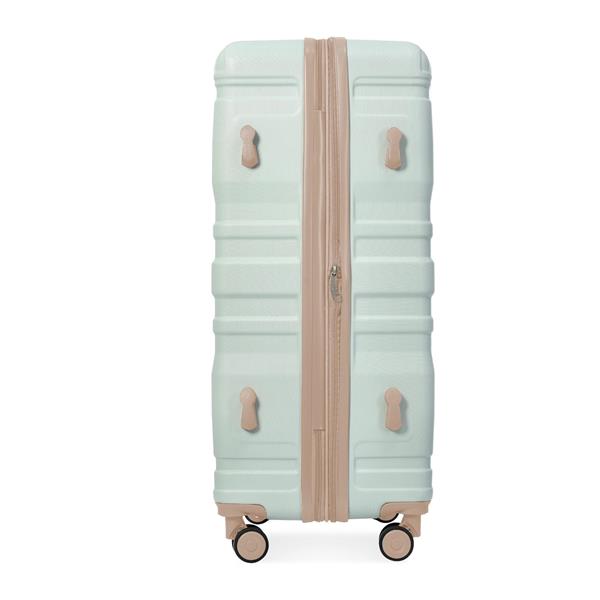 Luggage Sets New Model Expandable ABS Hardshell 3pcs Clearance Luggage Hardside Lightweight Durable Suitcase sets Spinner Wheels Suitcase with TSA Lock 20''24''28''(grey green)