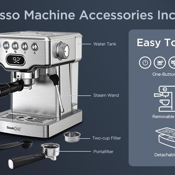 Espresso Machine,20 bar espresso machine with milk frother for latte,cappuccino,Machiato,for home espresso maker,1.8L Water Tank,Stainless Steel Complimentary ESE Filter Ban on Amazon, Temu