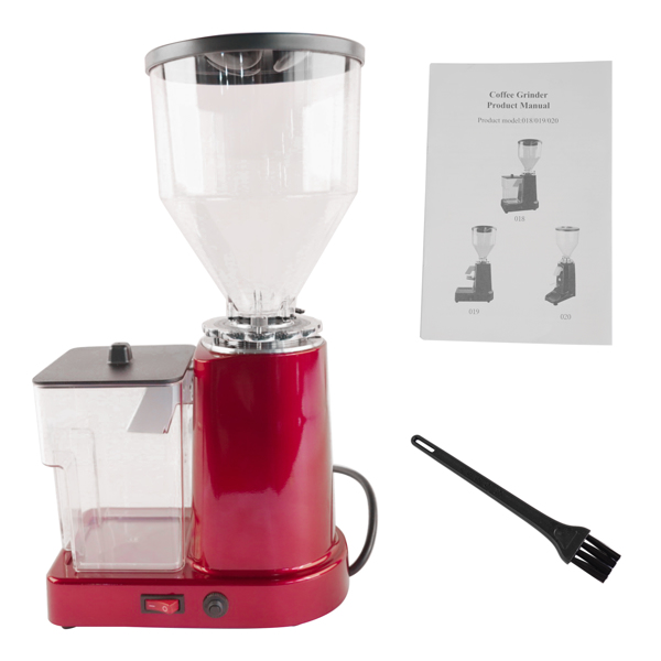 Red Electric Coffee Bean Grinder 35oz Flat Burr Coffee Grinder with 19 Grinding Settings