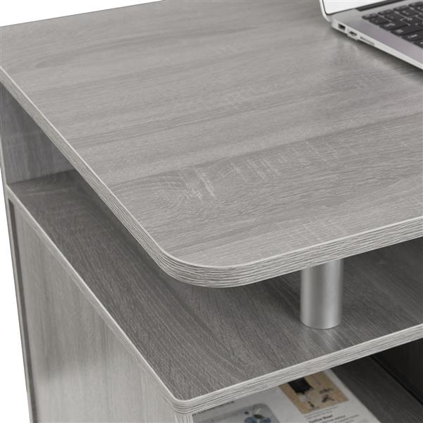 Complete Computer Workstation Desk With Storage, Grey