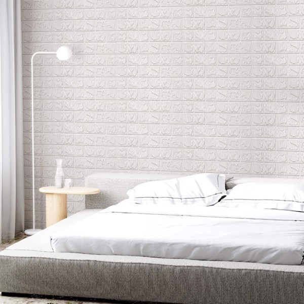 60 PCS 3D brick wall stickers 15 * 13 inches, can cover 87FT ², self-adhesive, suitable for living room, bedroom, dormitory, kitchen wall decoration, home decoration wallpaper