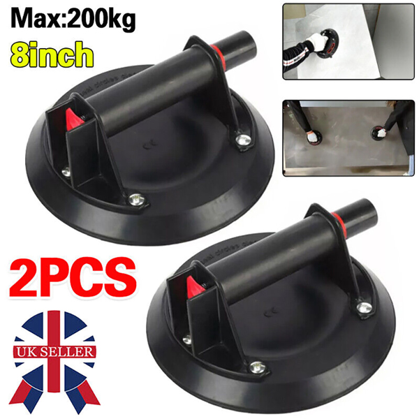 2PC 8" Vacuum Suction Cup for Glass Tile 400kg Bearing Pads Lifter Sucker