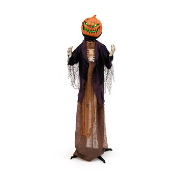 5.6 Feet Halloween Decoration Animated Standing Pumpkin Scarecrow