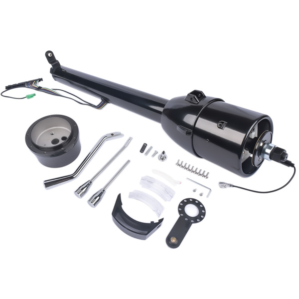 Black Painted Street/Hot Rod Tilt 28" Steering Column Floor Shift Auto No Key Black Paintable