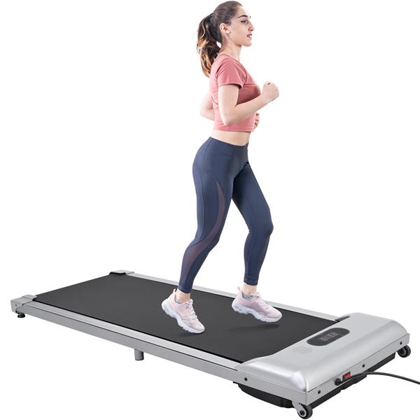 2 in 1 Under Desk Electric Treadmill 2.5HP, Remote Control, Display, Walking Jogging Running Machine Fitness Equipment for Home Gym Office