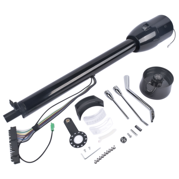 Black Painted Street/Hot Rod Tilt 28" Steering Column Floor Shift Auto No Key Black Paintable