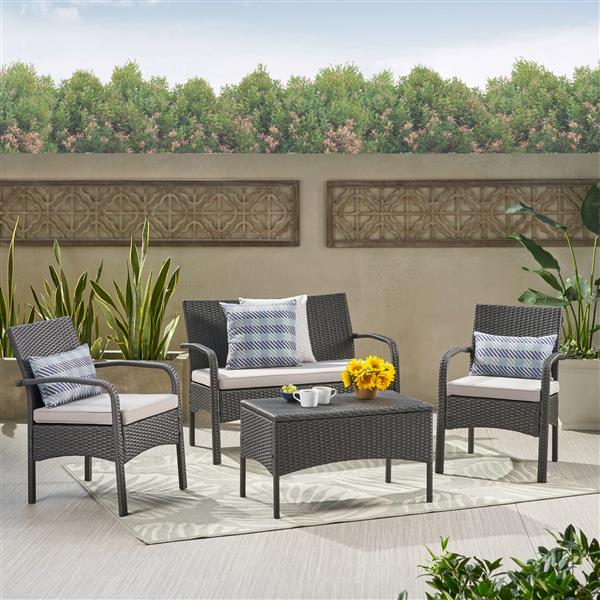 WICKER 4 PC CHAT SET