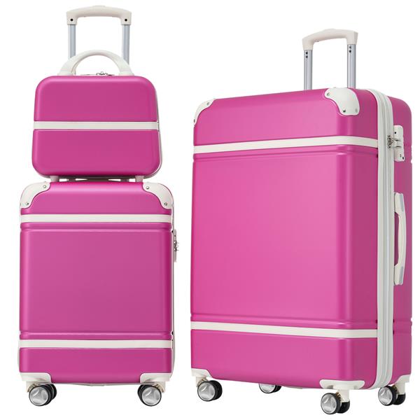 Hardshell Luggage Sets 3 Pieces 20"+24" Luggages and Cosmetic Case Spinner Suitcase with TSA Lock  Lightweight