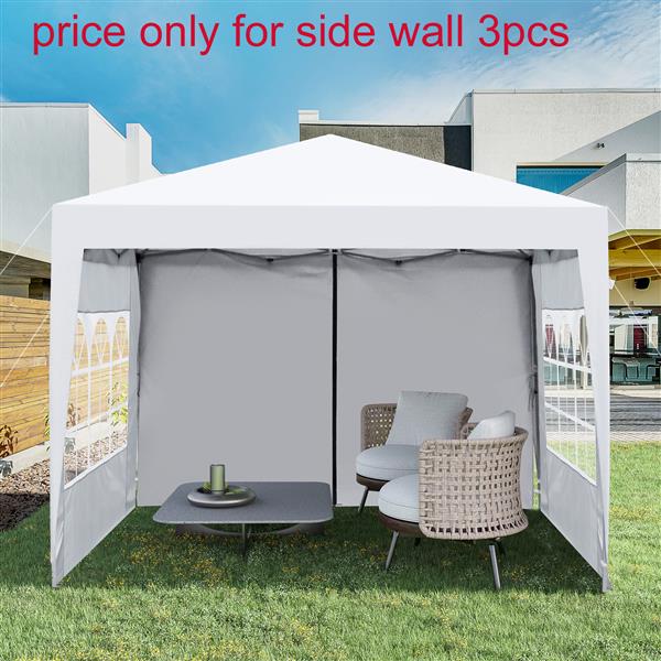 Canopy Sidewall for 10x10ft Pop Up Canopy Tent, 3 Pack Sunwall, 2pcs with Windows,1pcs with zip.White