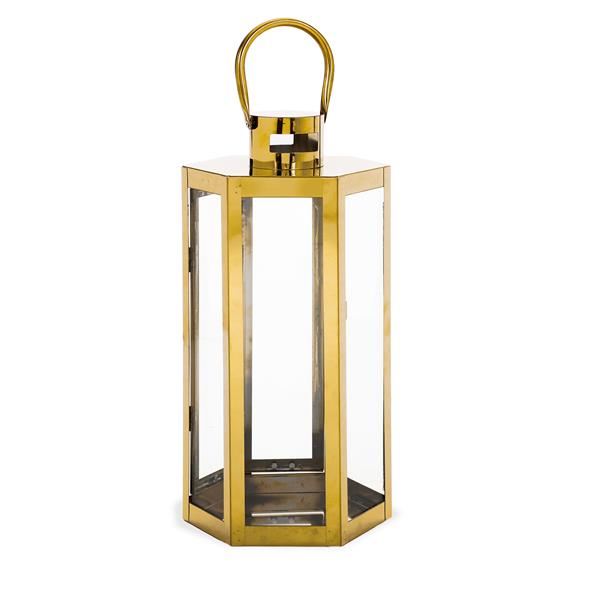 16"H STAINLESS STEEL LANTERN