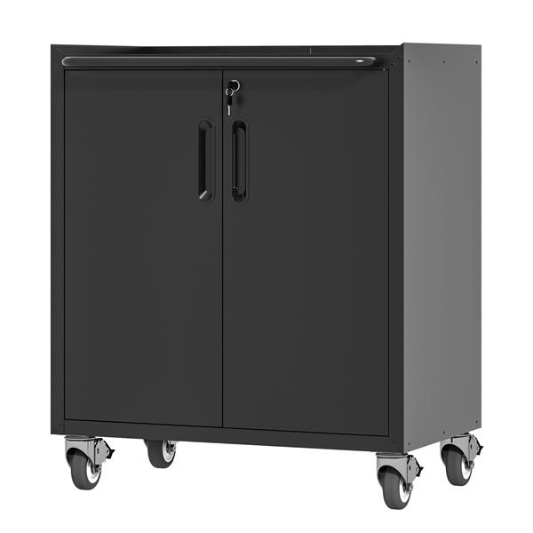 Heavy-Duty Metal Garage Storage Cabinet with Wheels - Sturdy and Durable Tool Storage Cabinet for Garage, Office, and Home Organizer Solutions