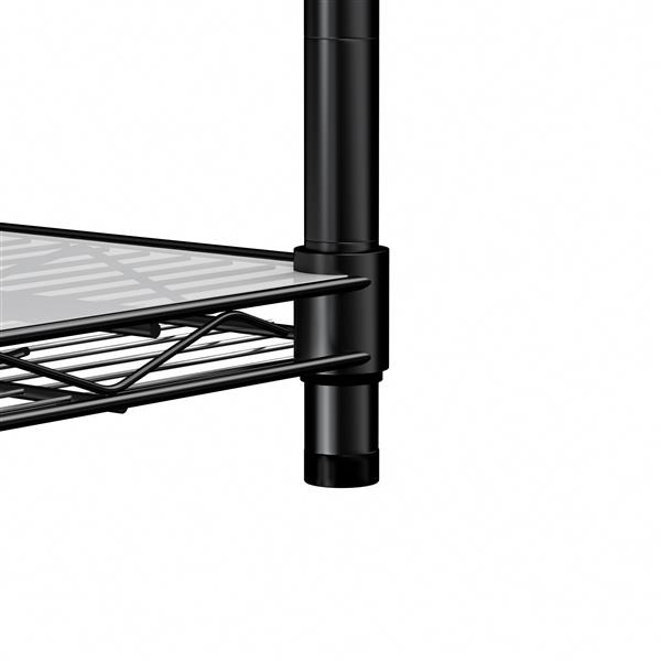 5-tier heavy-duty adjustable shelving and racking, 300 lbs. per wire shelf, with wheels and shelf liners, for warehouses, supermarkets, kitchens, etc. 59.45 "L × 24.02 "W × 71.65 "H,Black