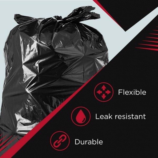 Plastics 20-25 Gallon Trash Bags (1.6 MIL - 100PCS) 23" x 31" - Large Heavy Duty Can Liners - Plastic Black Garbage Bags for Lawn, Leaf, Contractor, Yard, Outdoor use