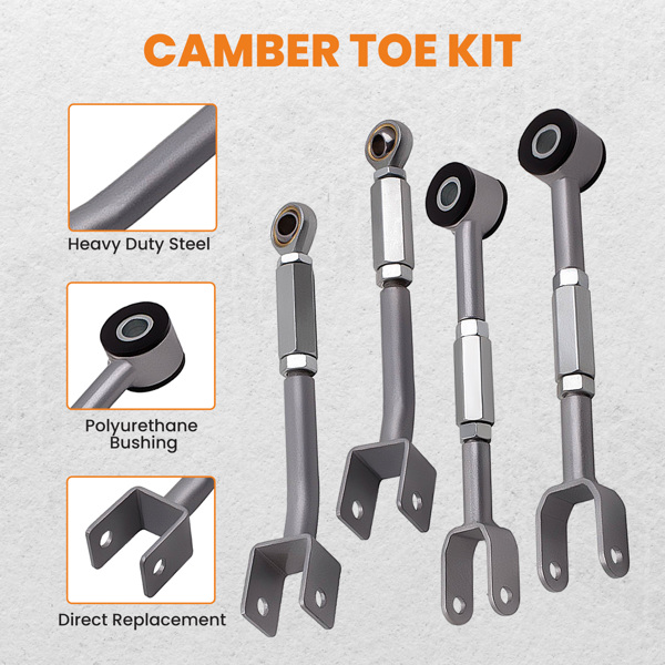 Adjustable Alignment Rear Camber Arm + Toe Traction Kit for Infiniti G35 2003-07