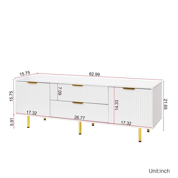 Modern warm white TV cabinet , for Living Room Bedroom