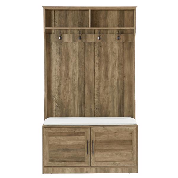  Wood Coat Rack, Storage Shoe Cabinet, with Clothes Hook, with Sponge Pad Product, Multiple Storage Racks, bedroom, porch wardrobe storage rack, Light Colour
