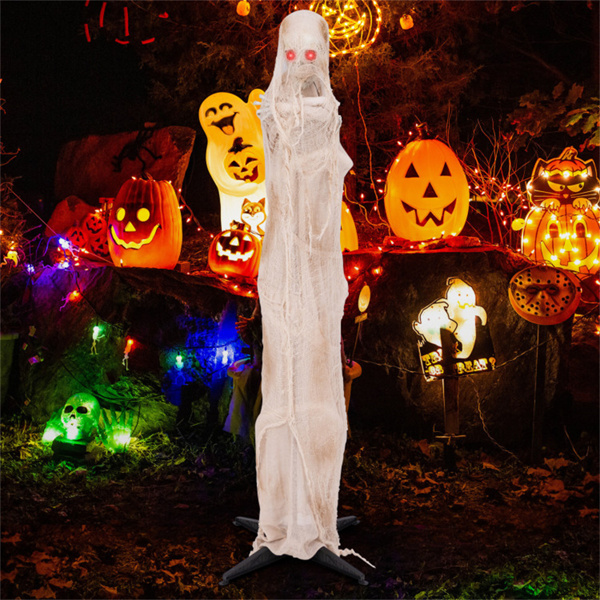 6FT Halloween decorations with LED red glow eyes