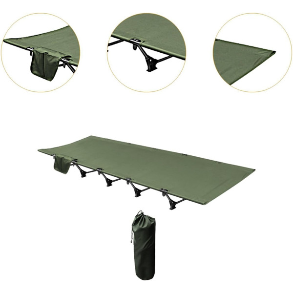 Ultralight Portable Folding Bed - Durable Aluminum Alloy Design for Seamless Camping, Hiking & Office Naps - Perfect Single Bed Solution for Outdoor Adventures