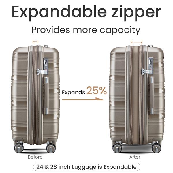 Luggage 4 Piece Sets(14/20/24/28), Hard Shell Lightweight TSA Lock Carry on Expandable Suitcase with Spinner Wheels Travel Set for Men Women