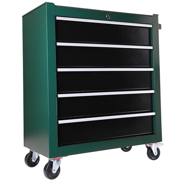 5-Drawers Rolling Tool Chest,Tool Cabinet on Wheels with Keyed Locking System and Drawer Liners,Tool Chest with Link Buckle and can be Combined to Large Cabinet Set,for Warehouse,Garage